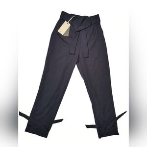 Grace Karin Stylish Black Tie-Waist Pants